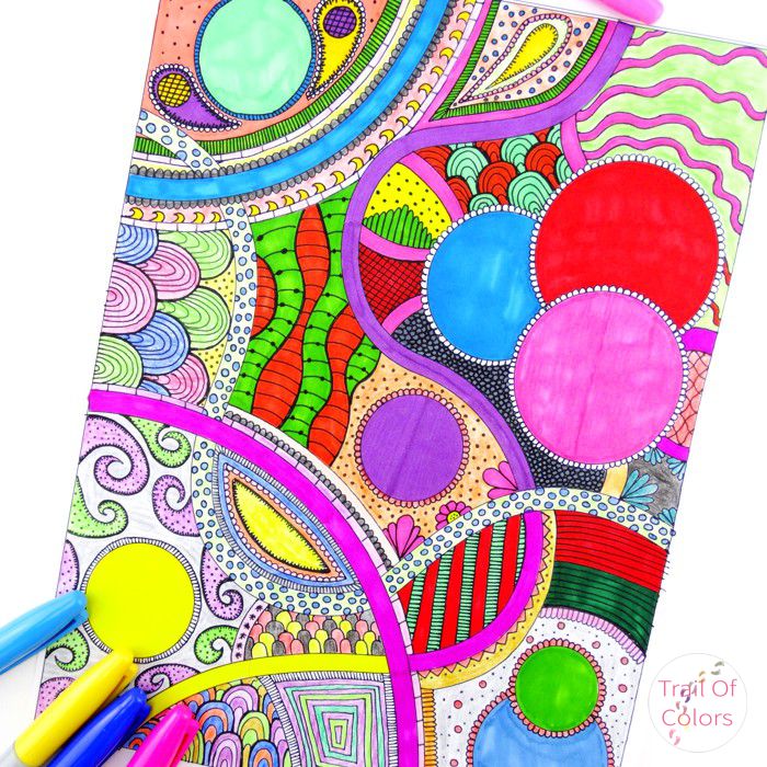 Abstract Coloring Page For Adults
