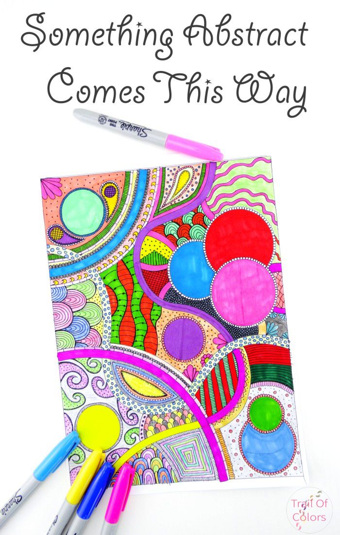 Abstract Coloring Page For Grown Ups