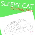 Sleepy Cat Coloring Page