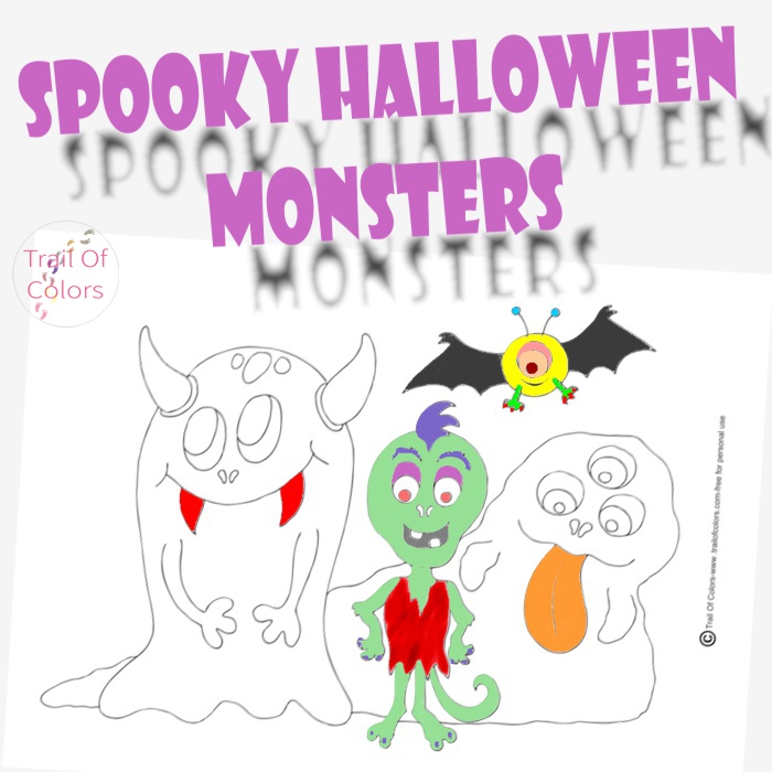 Halloween Monsters Coloring Page