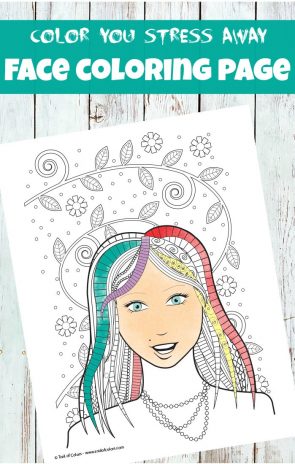 Face Coloring Page for Adults - Trail Of Colors