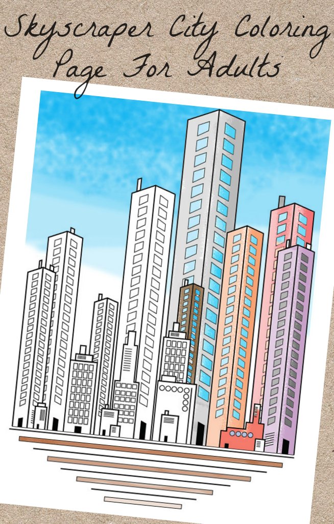 Skyscraper City Coloring Page For Adults