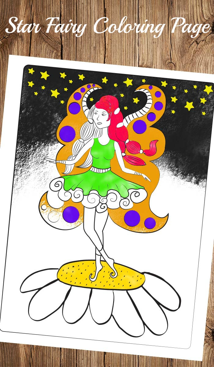 Fairy Coloring Page for adults and for kids