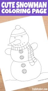Free Printable Snowman Coloring Page for Kids