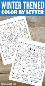 Winter Color by Letter Free Printable