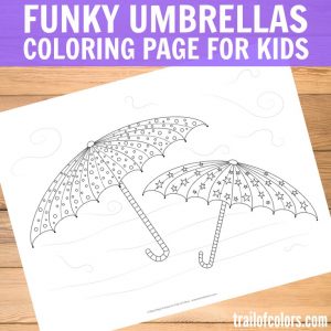 Funky Umbrellas Coloring Page for Kids