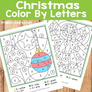 Christmas Color by Letters Ornaments