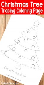 Christmas Tree Tracing Coloring Page for Kids