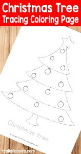 Christmas Tree Tracin Coloring Page for Kids