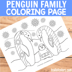 Penguin Family Coloring Page