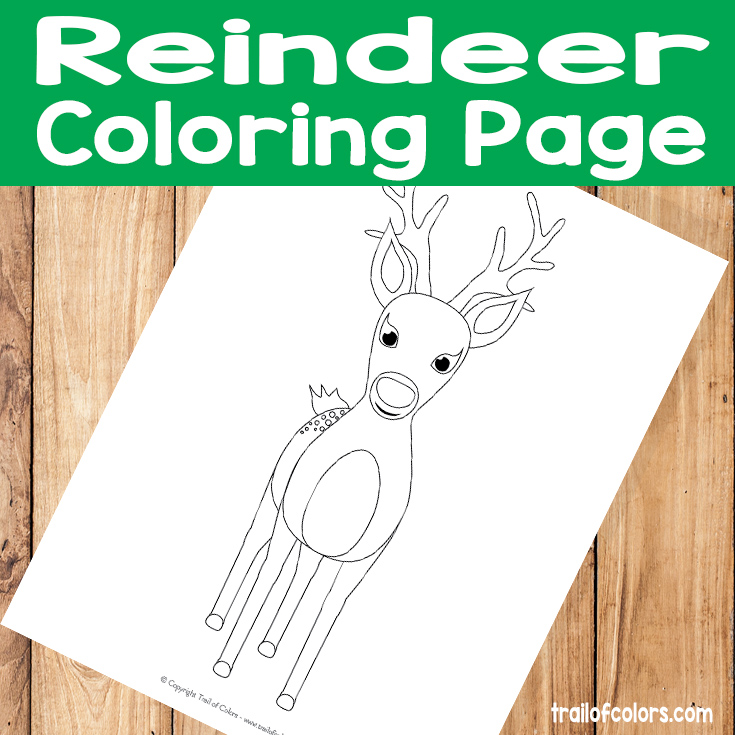 Cute Reindeer Coloring Page for Kids