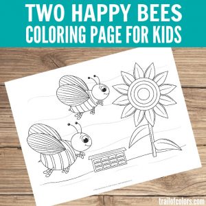 Free Printable Bees Coloring Page for Kids