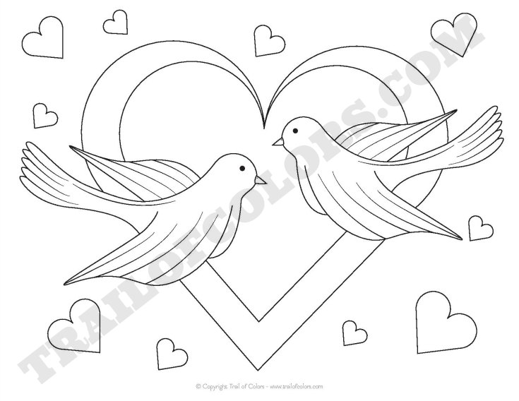 Free Printable Dove Coloring page