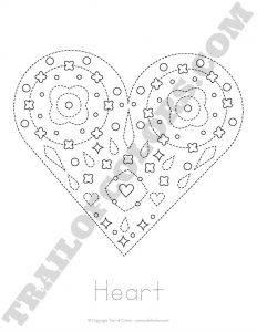 Free Printable Heart Tracing Coloring Page for Kids