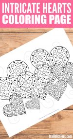 Intricate Hearts Coloring Page