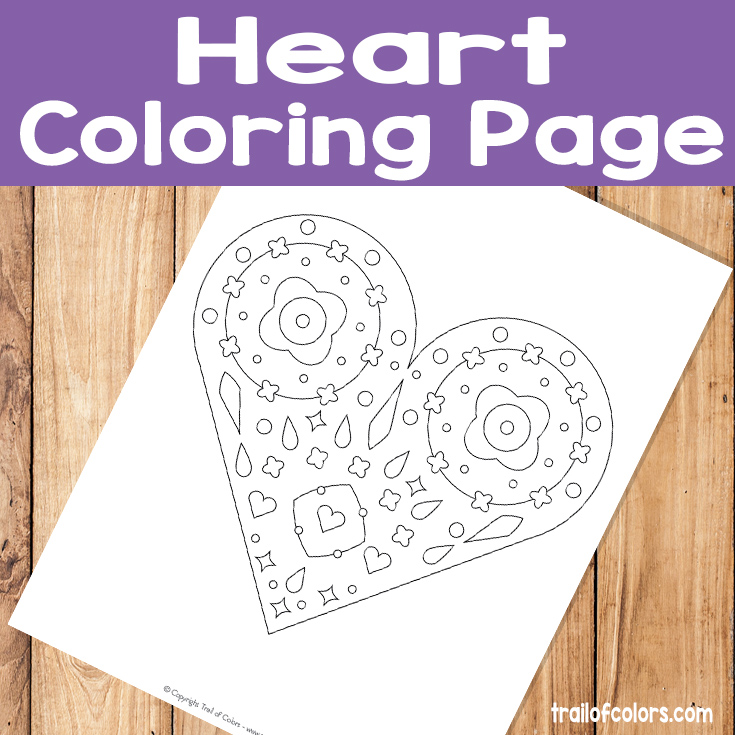 Funky Heart Coloring Page for Kids and Grown Ups