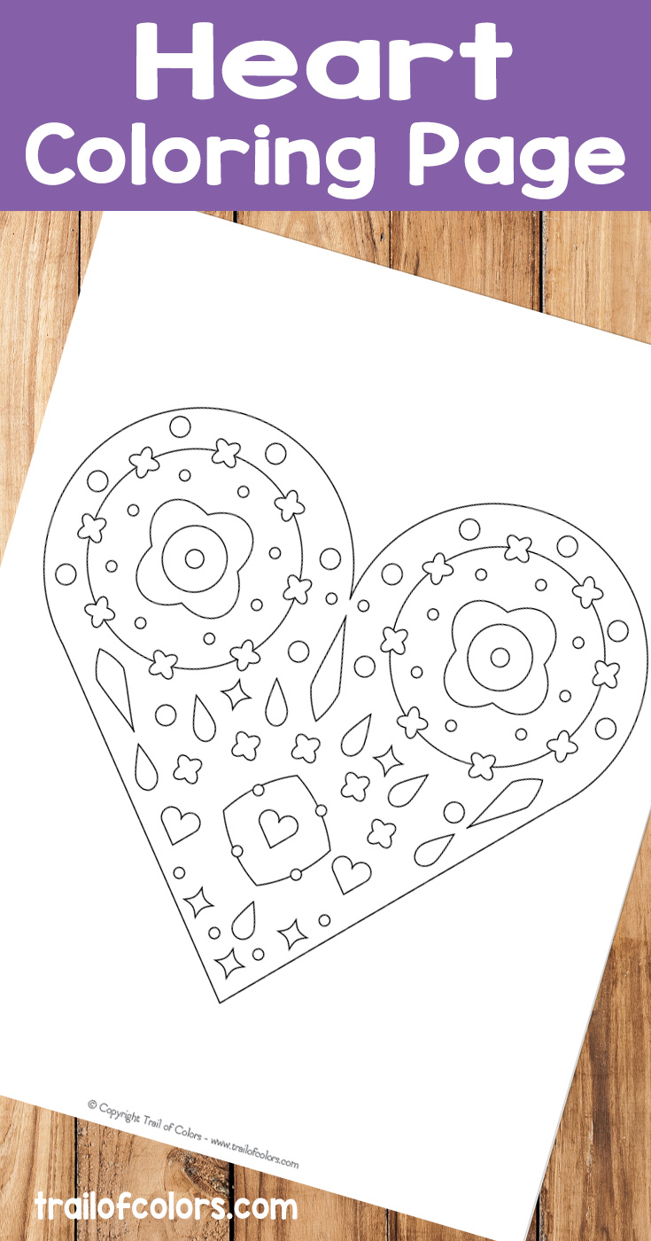 Free Printable Heart Coloring Page for Kids and Adults