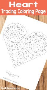 Fun Heart Tracing Coloring Page for Kids