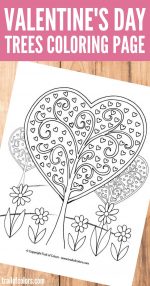 Heart Trees Valentines Day Coloring Page
