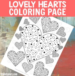 Lovely Hearts Coloring Page