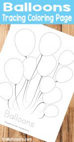 Free Balloons Tracing Coloring Page