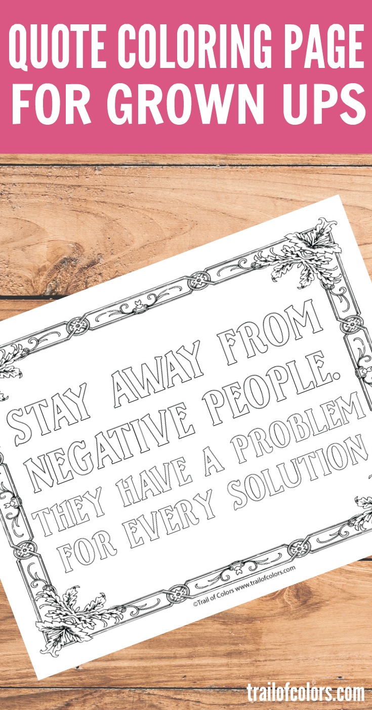 Free Printable Quote Coloring Page for Grown Ups