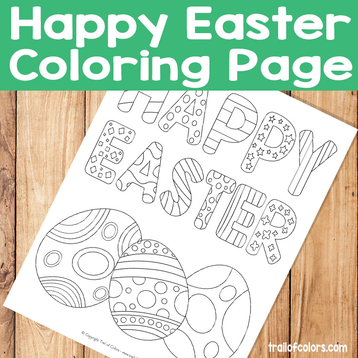 Happy Easter Coloring Page for Kids