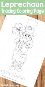Free Printable Leprechaun Tracing Coloring Page