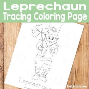 Free Printable Leprechaun Tracing Coloring Page for Kids