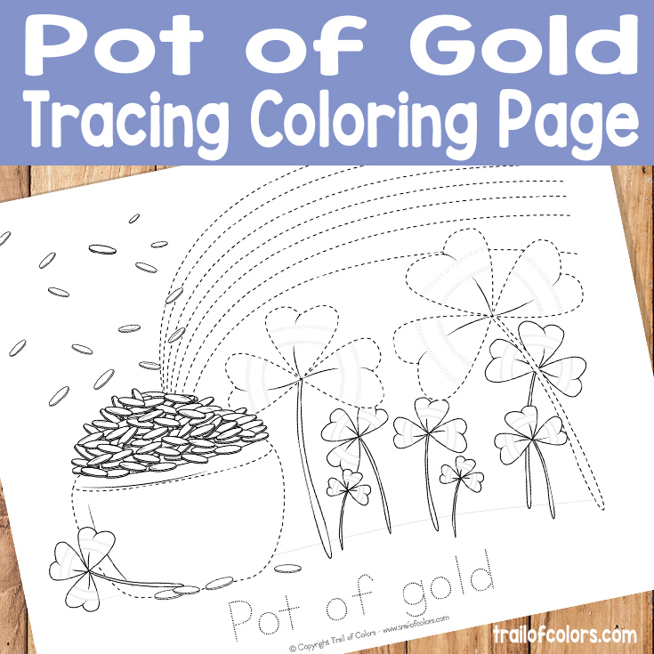 Pot of Gold Tracing Coloring Page