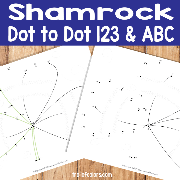 Shamrock Dot to Dot Free Coloring Page