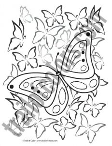 Printable Butterfly Coloring Page for Grown Ups