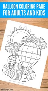 Balloon coloring page for adults and kids.